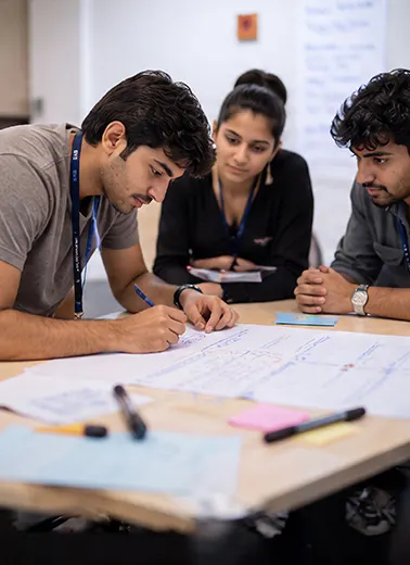 Professionals attending a corporate session