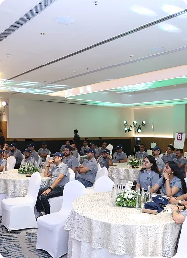 Professionals attending a corporate session